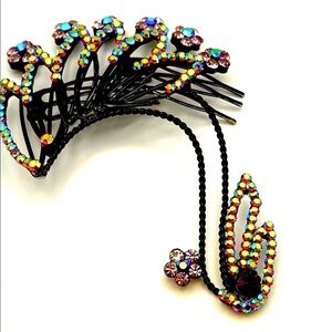 Art Deco Crystal Rhinestone Hair Comb Vintage Accessory